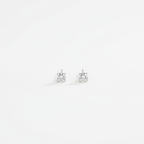 Lab Grown Diamond 2ct Total Solitaire four prong setting round diamond Studs