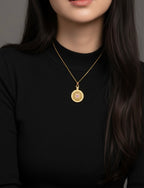 Hollow Floral Compass Necklace