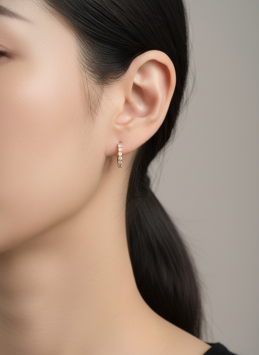 Lab Grown Diamond 0.21 ct 18k yellow gold earrings