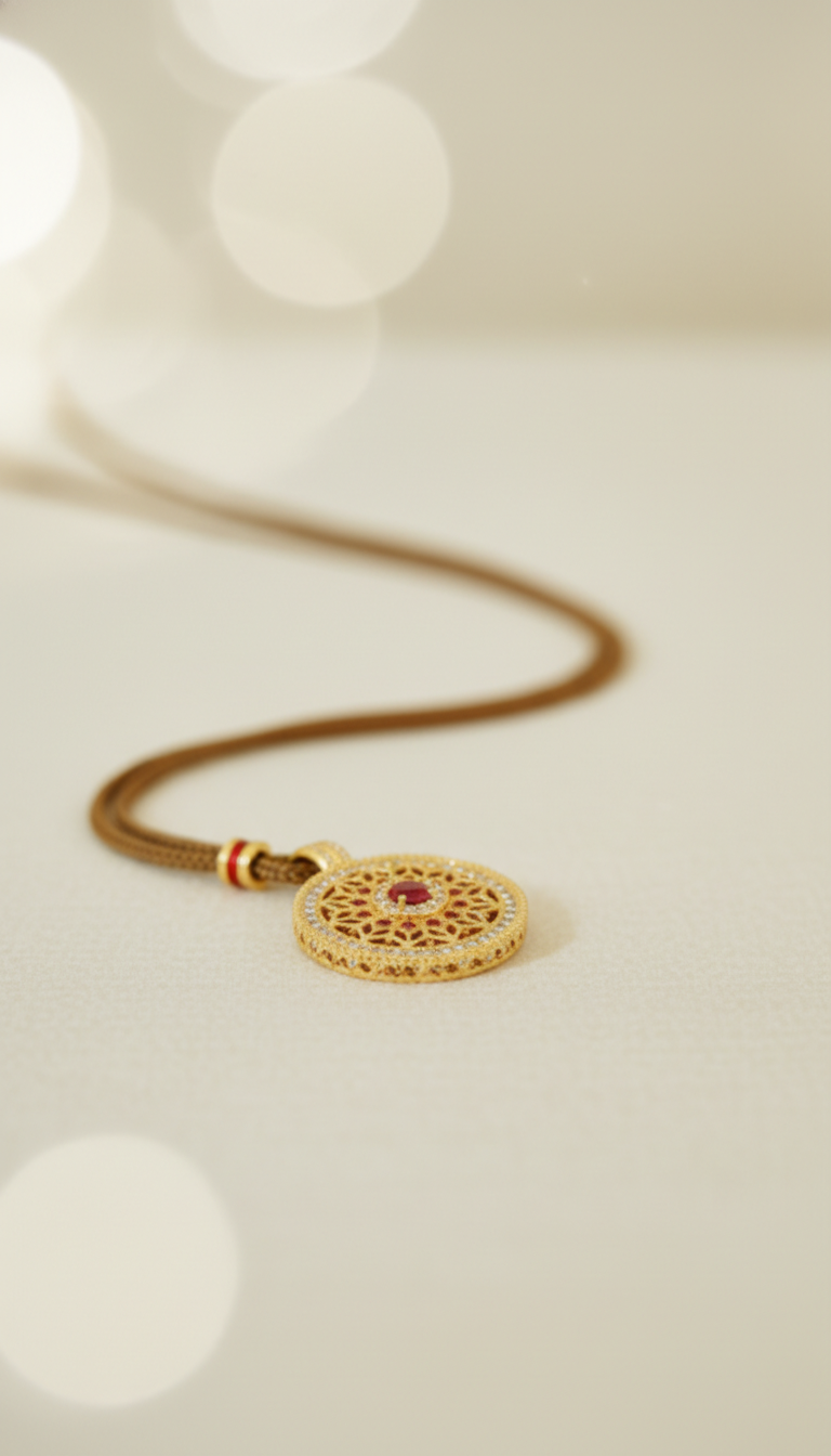 Hollow Floral Compass Necklace