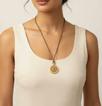 Hollow Floral Compass Necklace