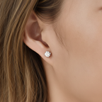 Lab Grown Diamond 2ct Total Solitaire four prong setting round diamond Studs