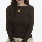 Hollow Floral Compass Necklace