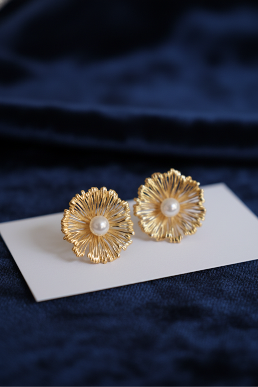 SunFlower Pearl Earrings