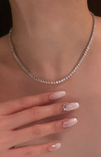 [ ＥＶＥＲ ＧＬＯＷ ☾. ] Moissanite Tennis necklace