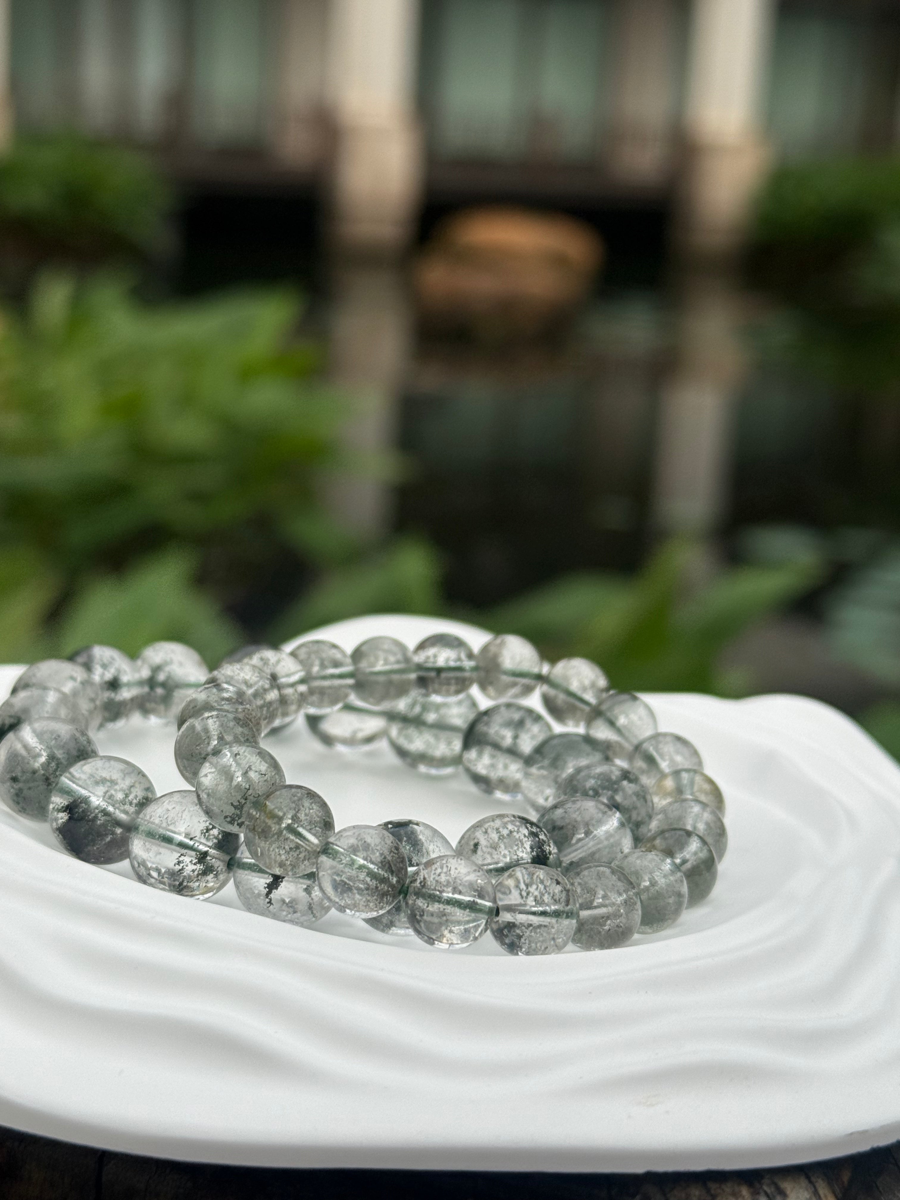 ✨𝙂𝙧𝙚𝙚𝙣 𝙋𝙝𝙖𝙣𝙩𝙤𝙢 𝙌𝙪𝙖𝙧𝙩𝙯 𝘽𝙧𝙖𝙘𝙚𝙡𝙚𝙩 綠幽靈手串 （9mm & 12mm)