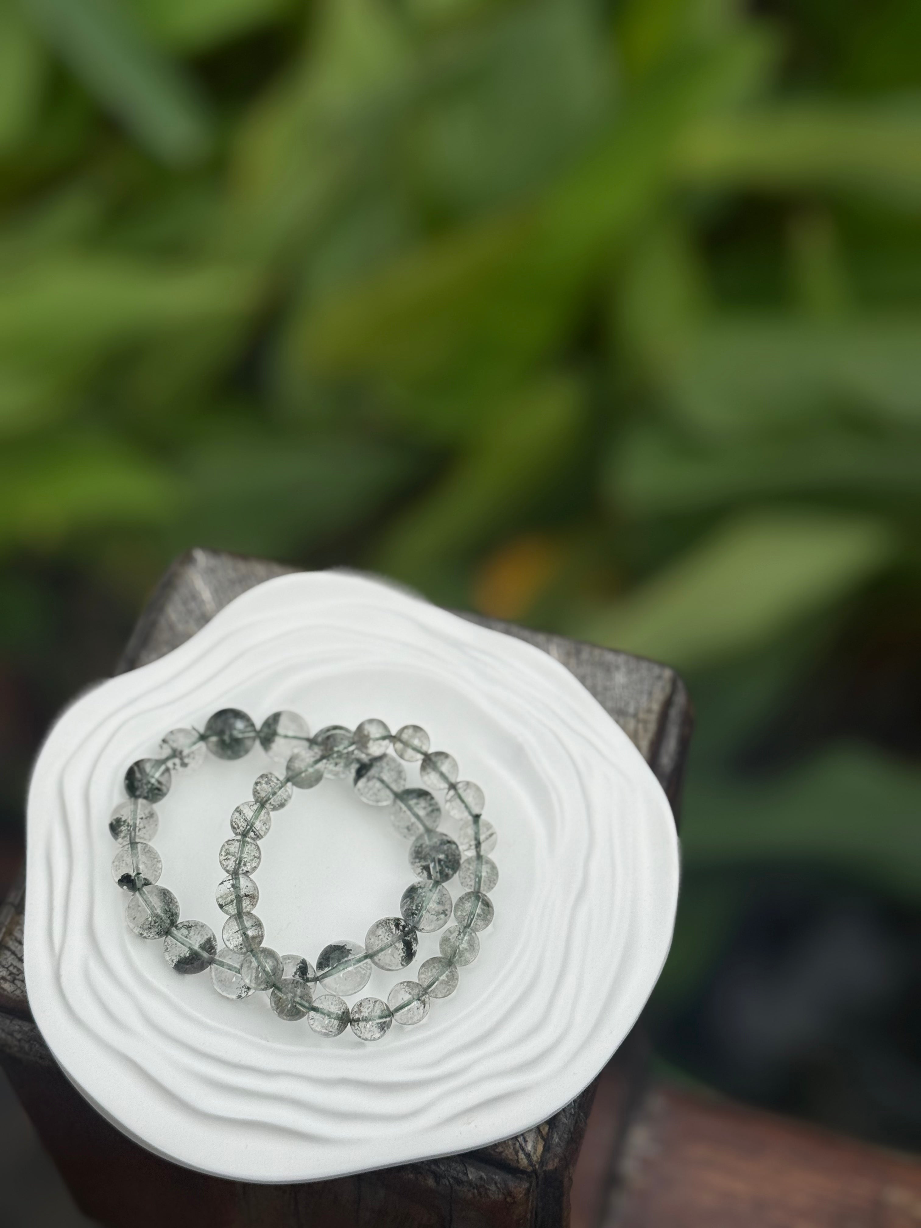 ✨𝙂𝙧𝙚𝙚𝙣 𝙋𝙝𝙖𝙣𝙩𝙤𝙢 𝙌𝙪𝙖𝙧𝙩𝙯 𝘽𝙧𝙖𝙘𝙚𝙡𝙚𝙩 綠幽靈手串 （9mm & 12mm)