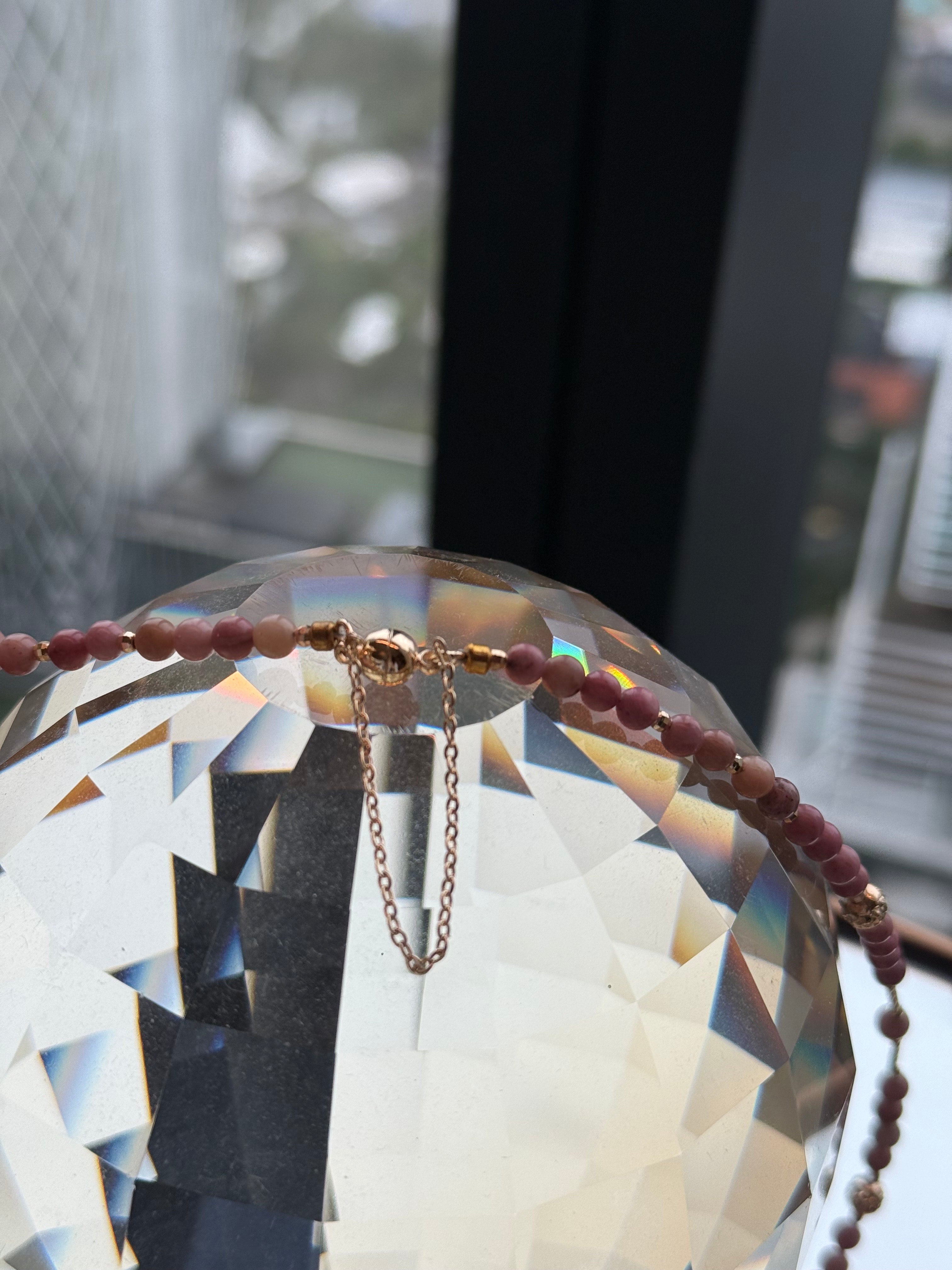 Rhodonite Two-Way Magnetic Necklace | Emotional Healing, Balance & Love Crystal Jewelry